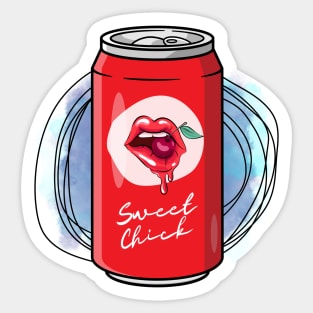 Sweet Chick Cherry Coke Drink Sticker